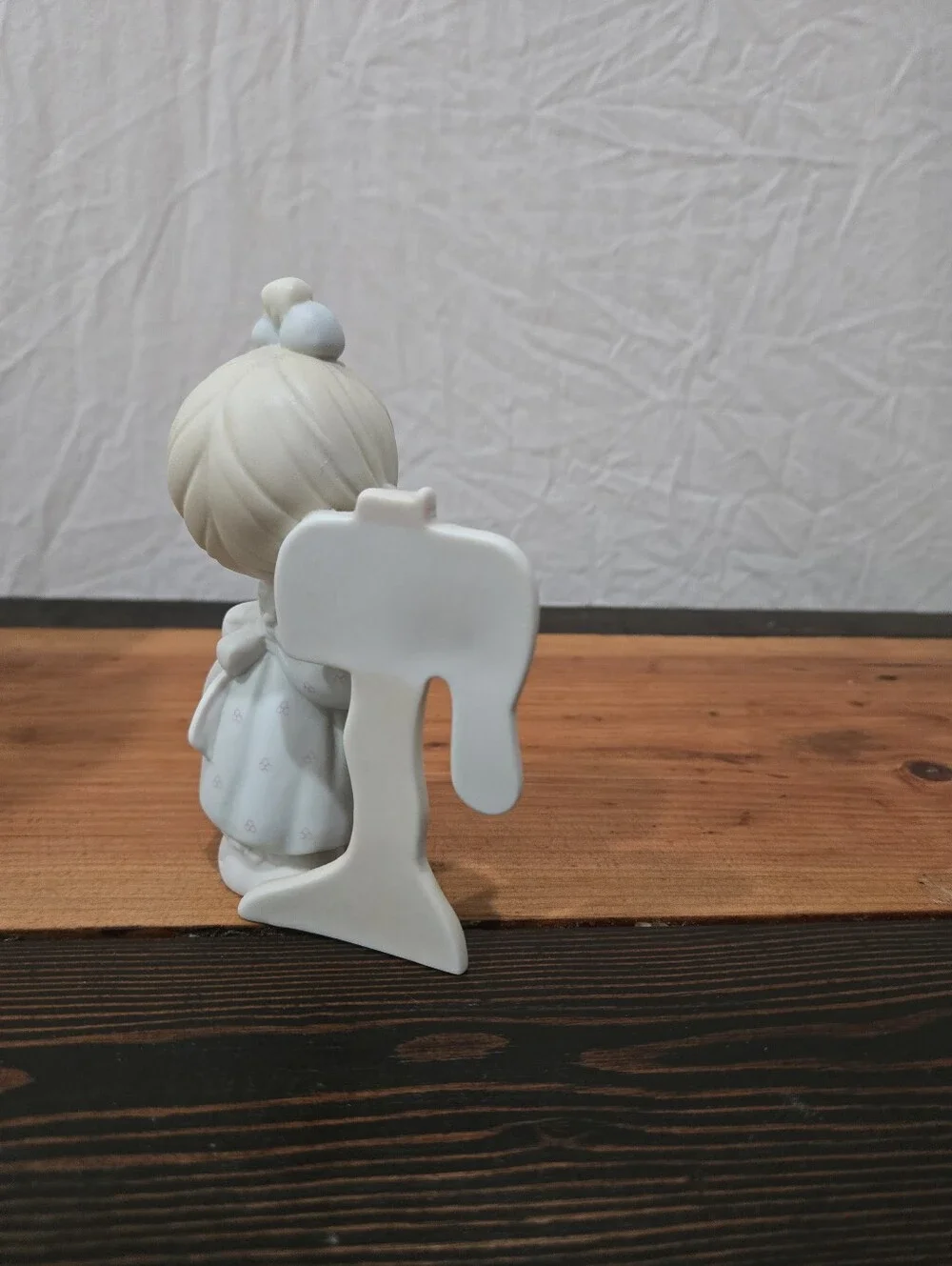 Precious Moments Cream and White Girl Figurine with Mailbox